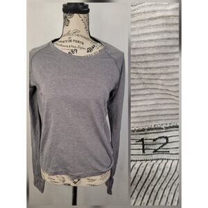 Lululemon Pullover Womens SZ 12 Run Swiftly Long Sleeves Thumbholes Gray